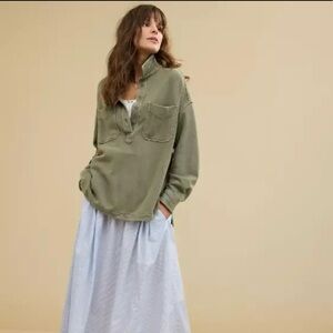 Aerie Popover Polo Sweatshirt